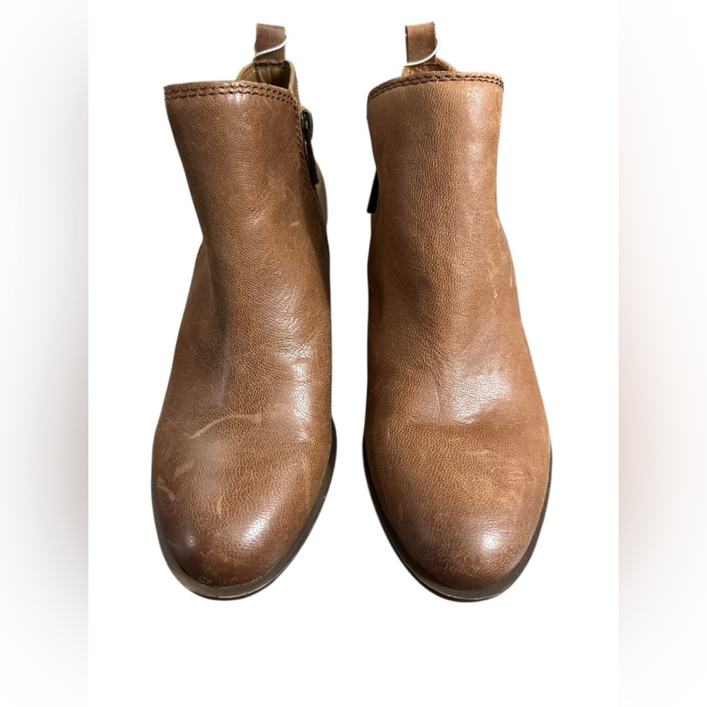 NEW Lucky Brand Basel Women’s Ankle Booties Leather Zip Up Boots Brown 5.5 M - Picture 2 of 8